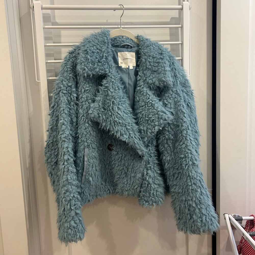 Anthropologie Textured Blue Coat